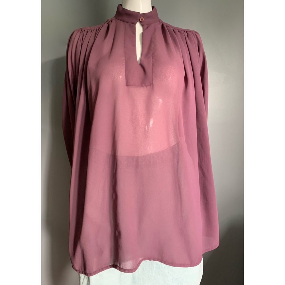 Vintage Helene Sidel : purple poets blouse